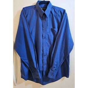 Daniel Ellissa Mens Royal Blue Long Sleeve Dress Shirt 16.5 36-37 Button Down